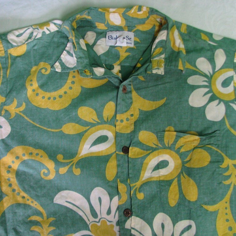Vintage Bishop St. Abstract Floral Pattern Hawaiian Shirt